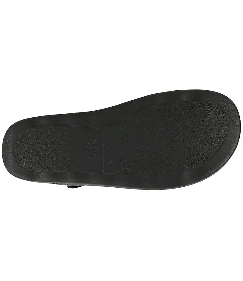 SAS Marina Leather Thong Wedge Sandals