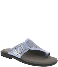 SAS Market Metallic Leather Toe Thong Sandals