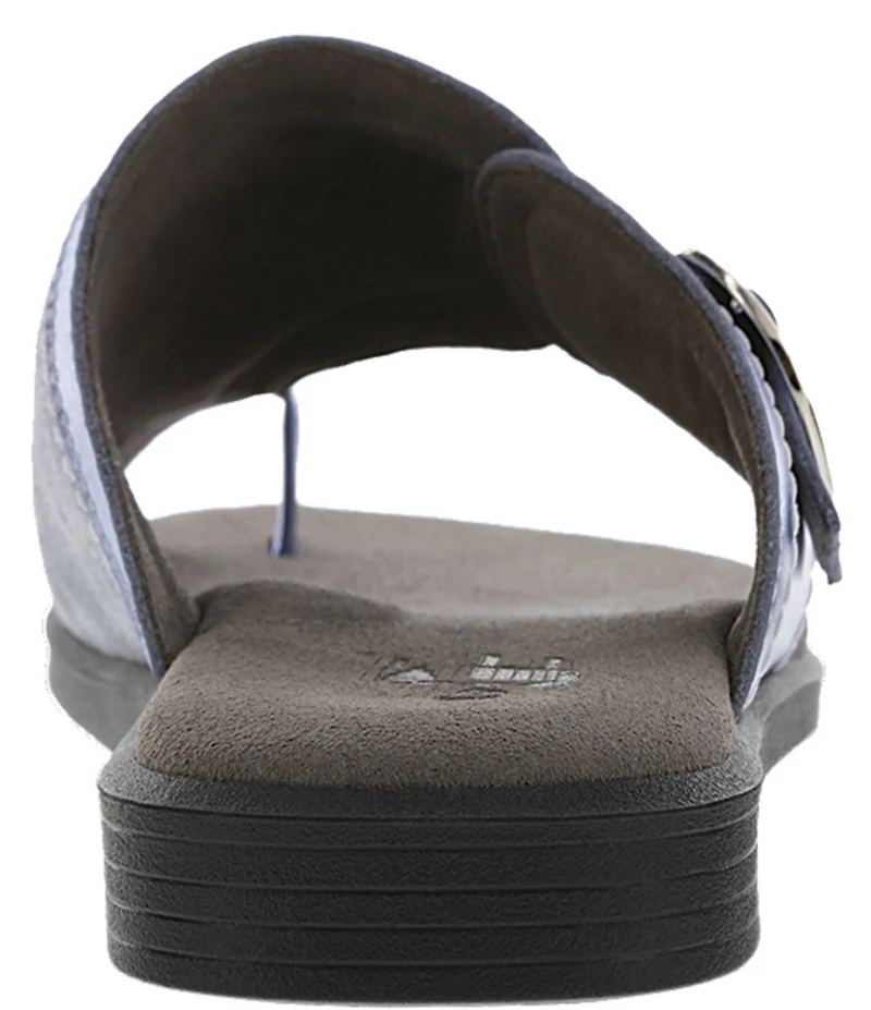 SAS Market Metallic Leather Toe Thong Sandals