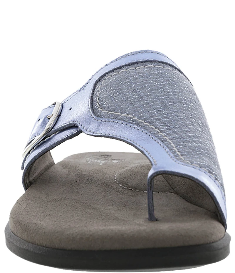 SAS Market Metallic Leather Toe Thong Sandals