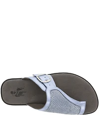 SAS Market Metallic Leather Toe Thong Sandals