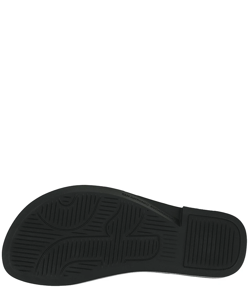 SAS Market Metallic Leather Toe Thong Sandals