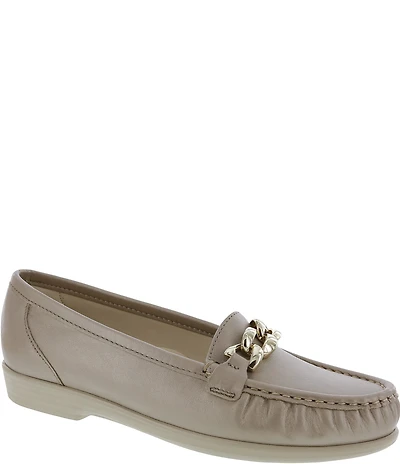 SAS Metro Link Leather Chain Detail Loafers