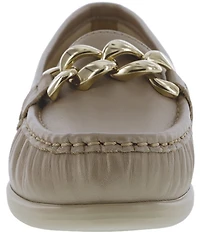 SAS Metro Link Leather Chain Detail Loafers