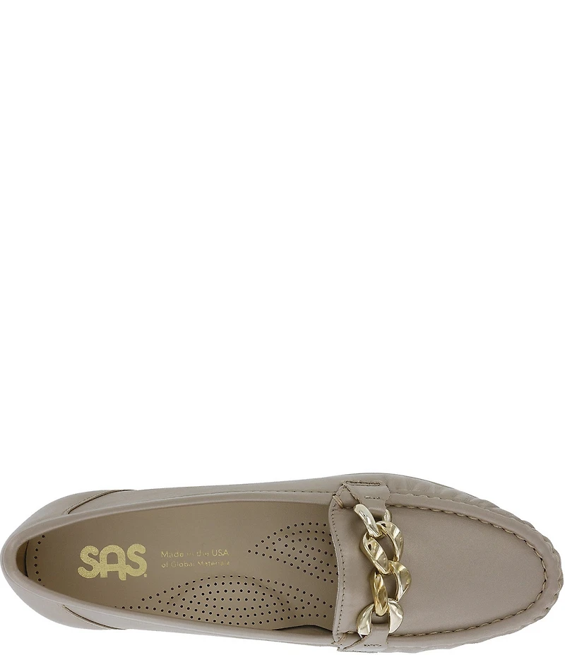 SAS Metro Link Leather Chain Detail Loafers