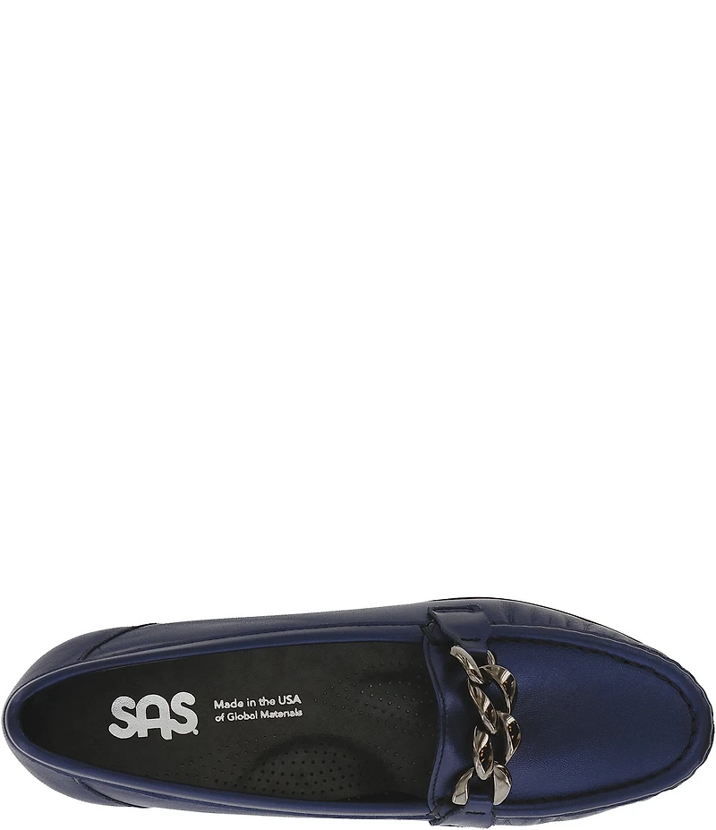 SAS Metro Link Leather Chain Detail Loafers