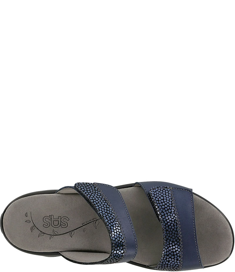 SAS Nudu Leather Dot Printed Leather Slides