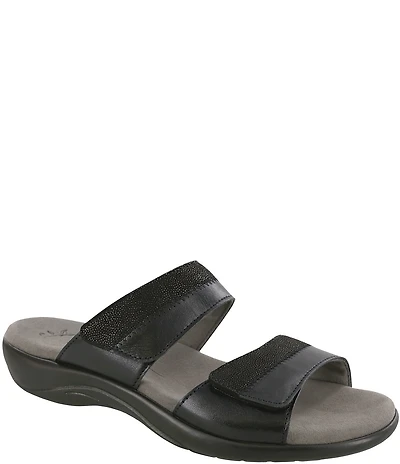 SAS Nudu Leather Dot Printed Leather Slide Sandals
