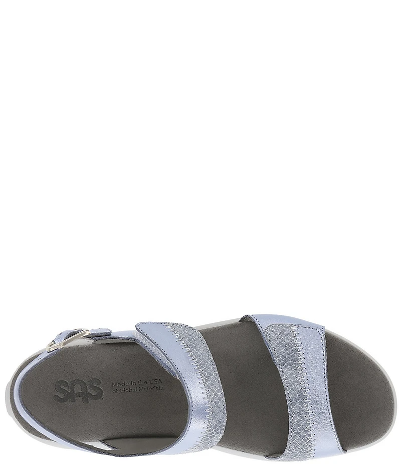 SAS Nudu Printed Leather Heel Strap Sandals