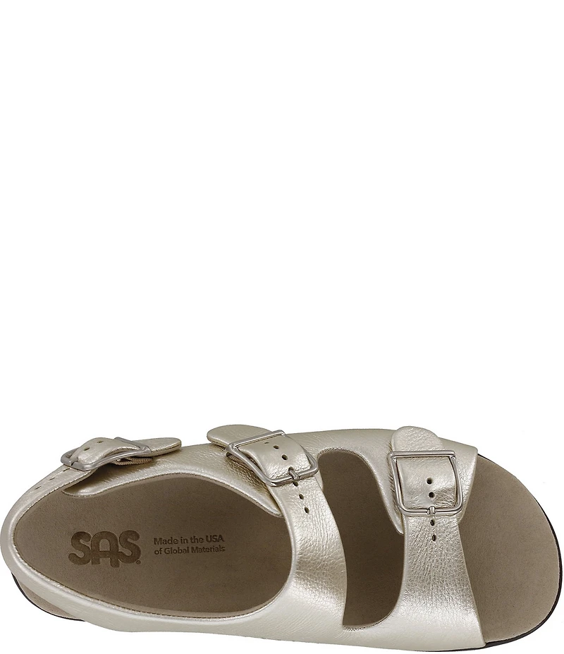 SAS Relaxed Leather Buckle Strap Dad Sandals