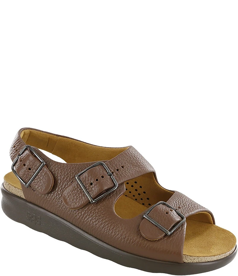 SAS Relaxed Leather Buckle Strap Dad Sandals