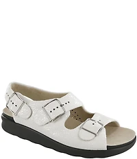 SAS Relaxed Printed Textured Leather Buckle Strap Sandals