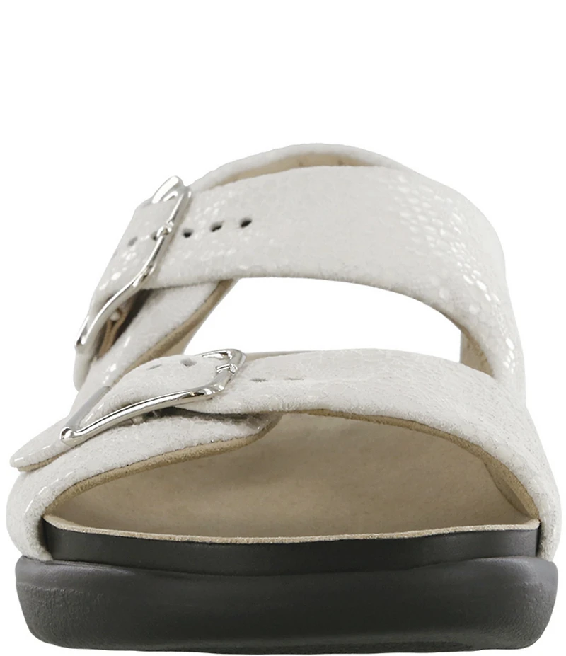 SAS Relaxed Printed Textured Leather Buckle Strap Sandals