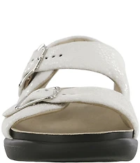 SAS Relaxed Printed Textured Leather Buckle Strap Sandals