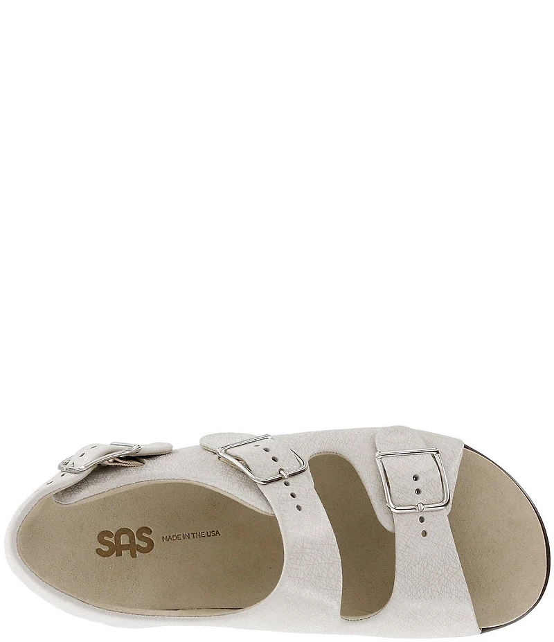 SAS Relaxed Printed Leather Buckle Strap Sandals