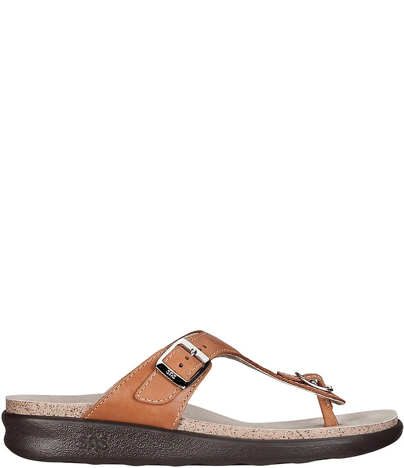 SAS Sanibel Leather Thong Wedge Sandals