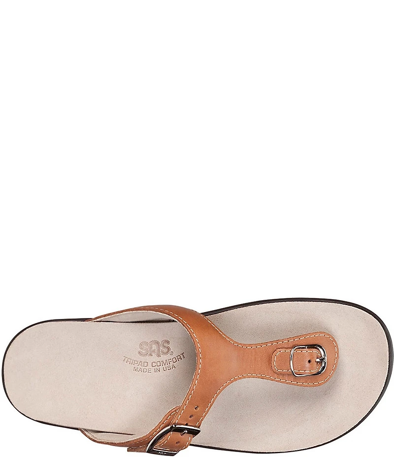 SAS Sanibel Leather Thong Wedge Sandals