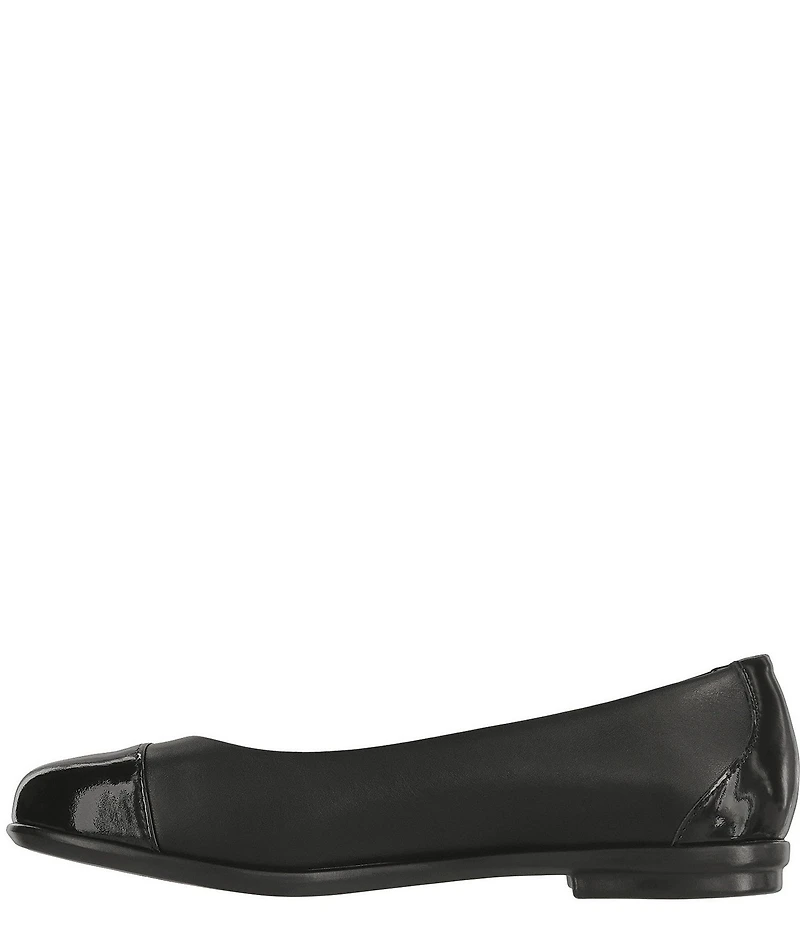 SAS Scenic Leather and Patent Cap Toe Ballet Flats