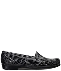 SAS Simplify Crocodile Embossed Leather Moccasin Loafers