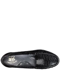 SAS Simplify Crocodile Embossed Leather Moccasin Loafers