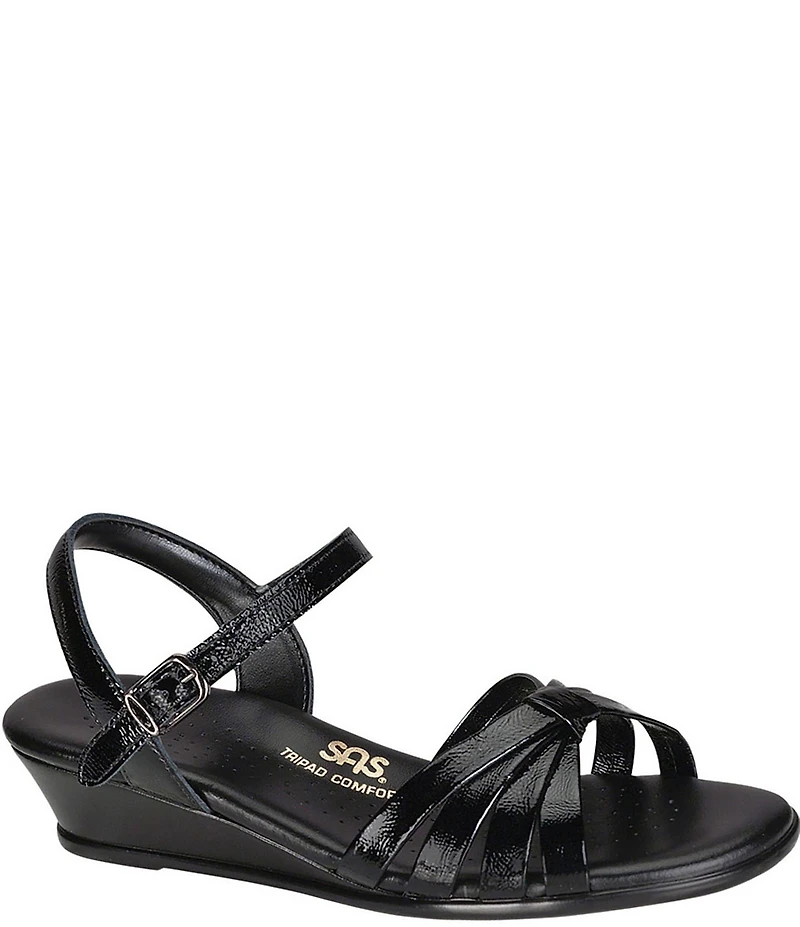 SAS Strappy Patent Wedge Sandals