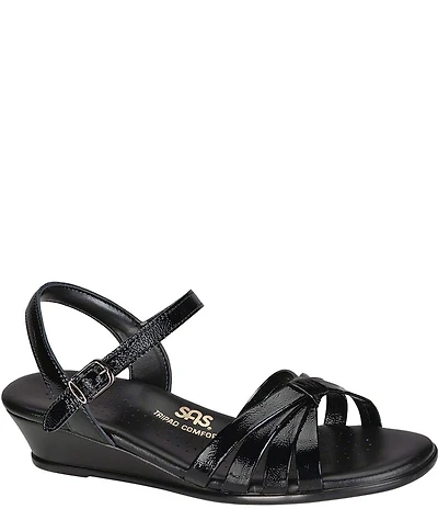SAS Strappy Patent Wedge Sandals