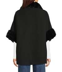 SASSO + SMYTH Faux Fur Solid Belted Topper