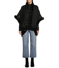 SASSO + SMYTH Faux Fur Trim Sweater Topper