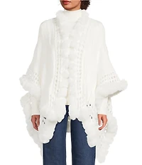 SASSO + SMYTH Faux Fur Trim Sweater Topper