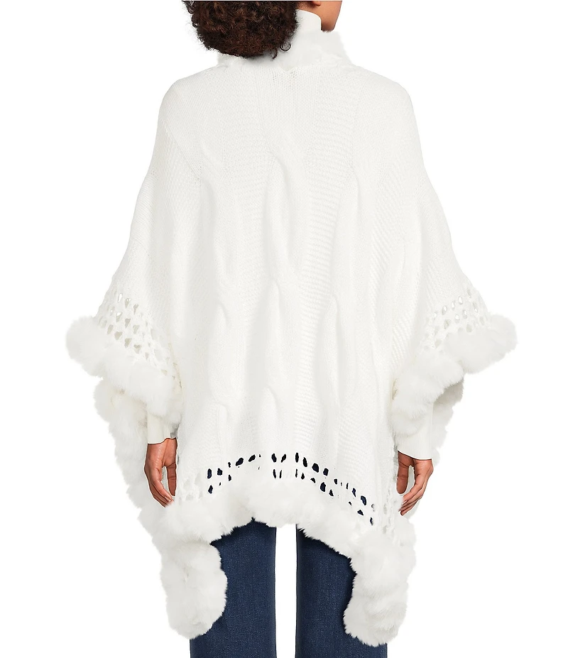 SASSO + SMYTH Faux Fur Trim Sweater Topper