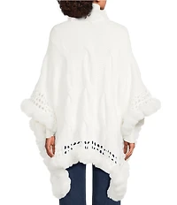 SASSO + SMYTH Faux Fur Trim Sweater Topper