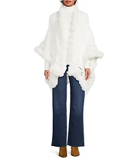 SASSO + SMYTH Faux Fur Trim Sweater Topper
