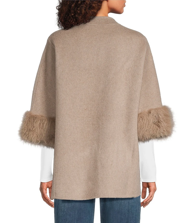 SASSO + SMYTH Faux Fur Trimmed Topper