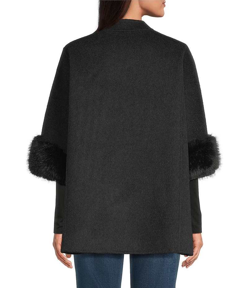 SASSO + SMYTH Faux Fur Trimmed Topper