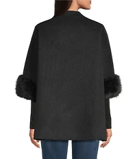 SASSO + SMYTH Faux Fur Trimmed Topper