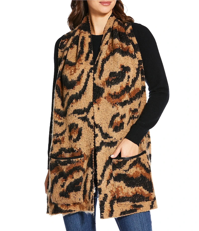 SASSO + SMYTH Leopard Print Scarf Oblong