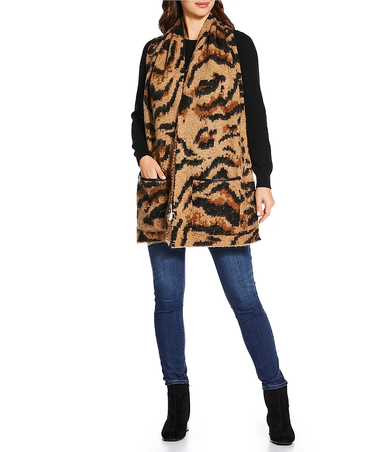 SASSO + SMYTH Leopard Print Scarf Oblong