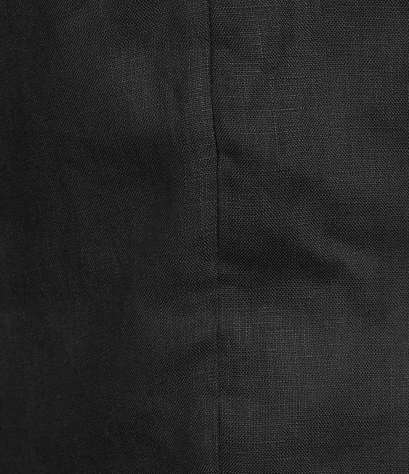 SASSO + SMYTH Linen V-Neck Short Sleeve Back Detail Top