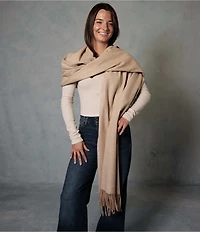 SASSO + SMYTH Oversized Fringe Travel Wrap