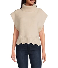SASSO + SMYTH Ribbed Knit Scalloped Hem Topper