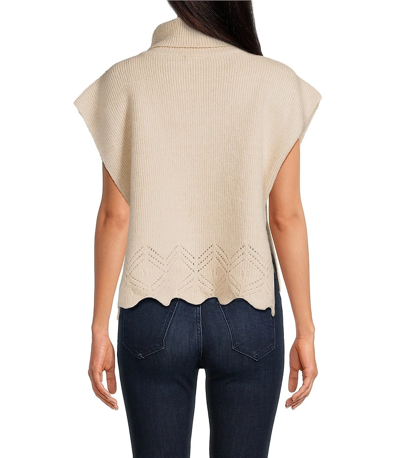 SASSO + SMYTH Ribbed Knit Scalloped Hem Topper