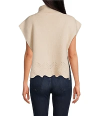 SASSO + SMYTH Ribbed Knit Scalloped Hem Topper