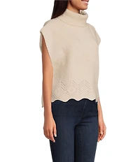 SASSO + SMYTH Ribbed Knit Scalloped Hem Topper