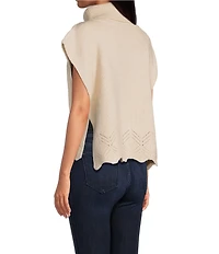 SASSO + SMYTH Ribbed Knit Scalloped Hem Topper
