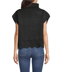 SASSO + SMYTH Ribbed Knit Scalloped Hem Topper