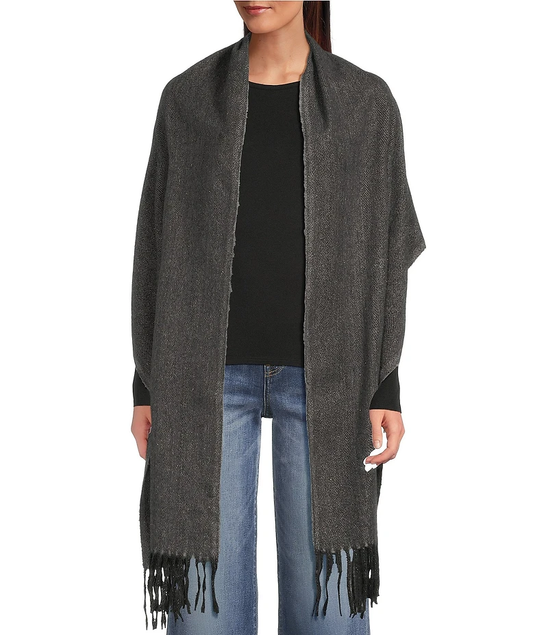 SASSO + SMYTH Solid Brushed Oversized Scarf Wrap