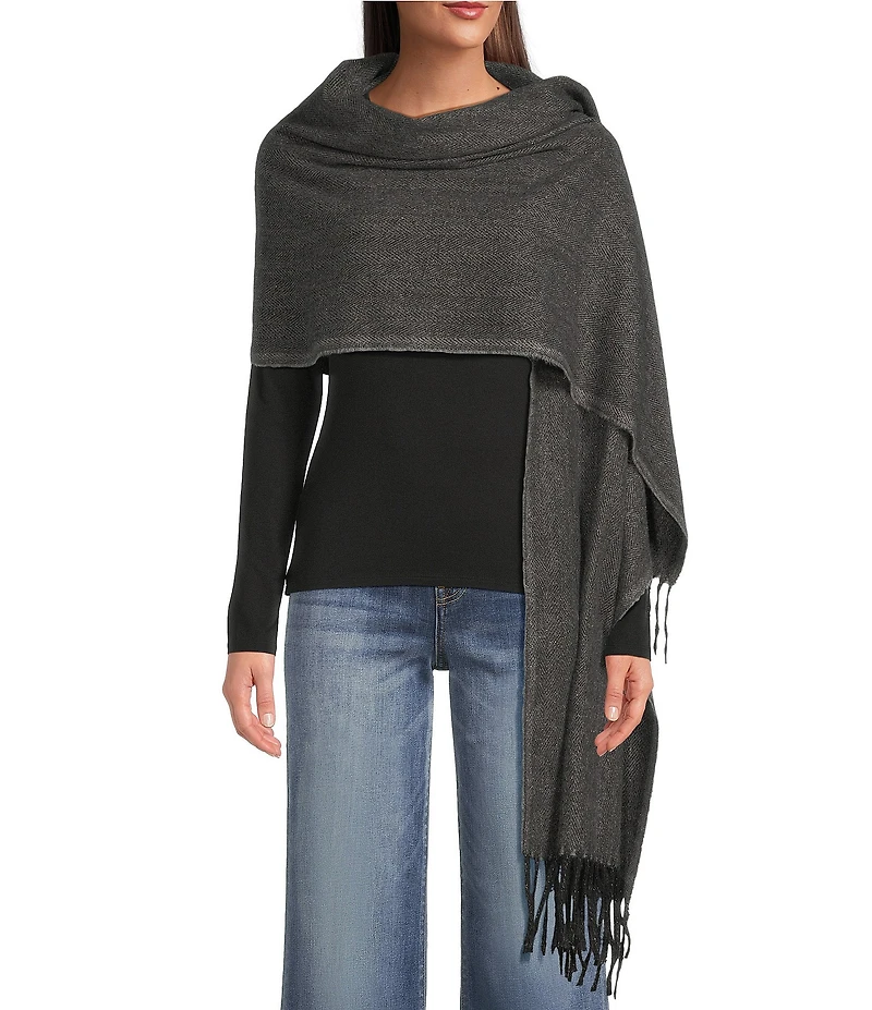 SASSO + SMYTH Solid Brushed Oversized Scarf Wrap