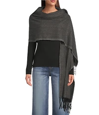 SASSO + SMYTH Solid Brushed Oversized Scarf Wrap