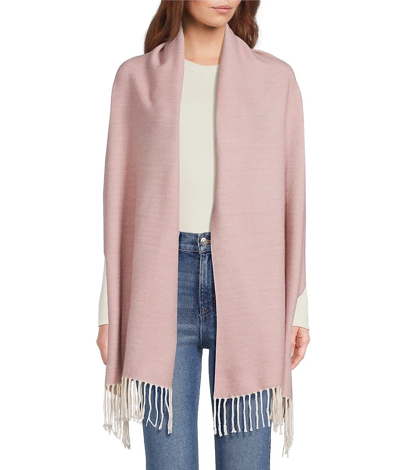 SASSO + SMYTH Two Tone Fringe Scarf Wrap