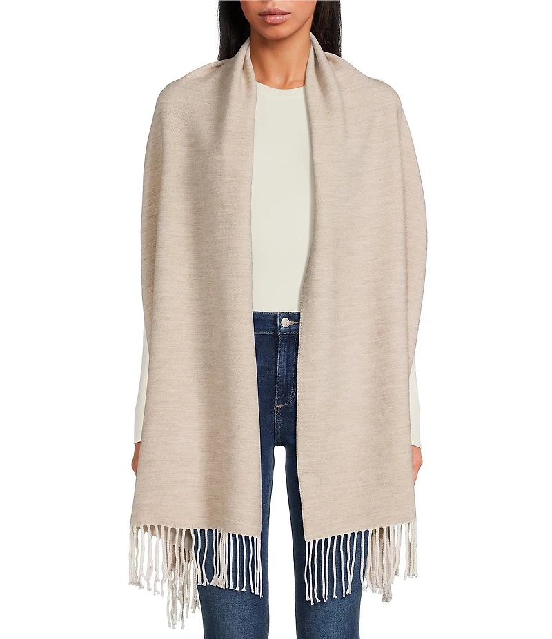 SASSO + SMYTH Two Tone Fringe Scarf Wrap